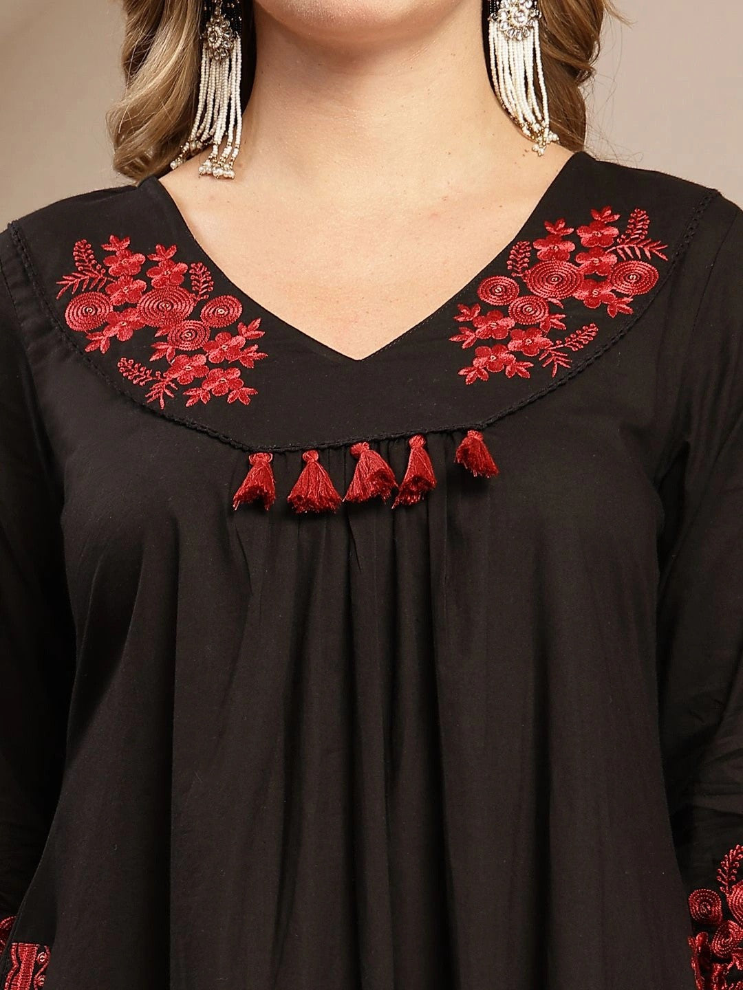Women Embroidered Regular Sequinned Kurta with Palazzos & With Dupatta