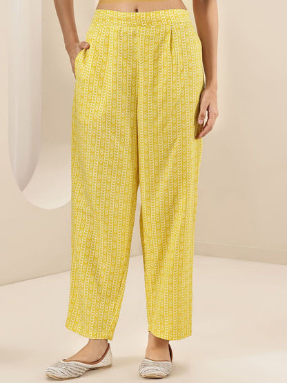 Floral Printed V Neck Thread Work Straight Kurta With Trousers & Dupatta