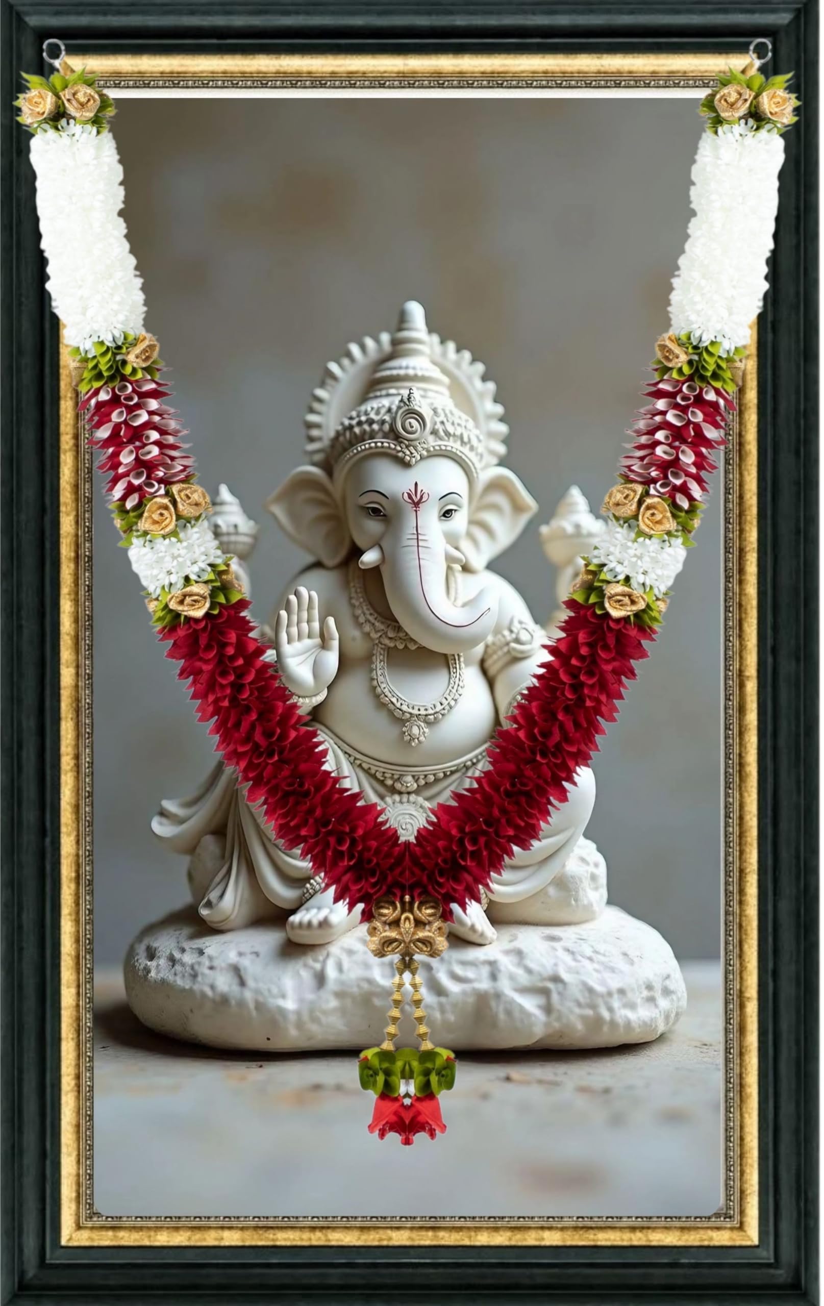 Artificial Garland for Home Decoration, 50 Inches Handcrafted Artificial Garland for Sankranti Ugadi Varamahalakshmi Wedding Event, Diwali & Navaratri Festivals (Maroon)