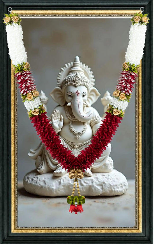 Artificial Garland for Home Decoration, 50 Inches Handcrafted Artificial Garland for Sankranti Ugadi Varamahalakshmi Wedding Event, Diwali & Navaratri Festivals (Maroon)