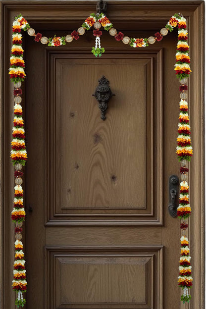 Toran for Main Door, Bandarwal for Festival, Pooja Mandir & Decoration, Handmade Traditional Flower Hanging for Door Entrance, Home & Office Decor (42 inches 72 inches)