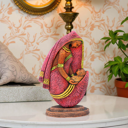 Niharika Collections Handmade Terracotta Clay Idol | Spiritual Vintage Style Statue |Musical Ganesha-Set of 6 -Orange Shade