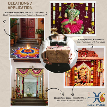 Multi Colour Hanging Artificial Flower Toran for Main Door Entrance, Reusable Thoran for Pooja Mandir, Living Room & Home Décor, Bandarwal for Festival Decoration (56x82 inch)