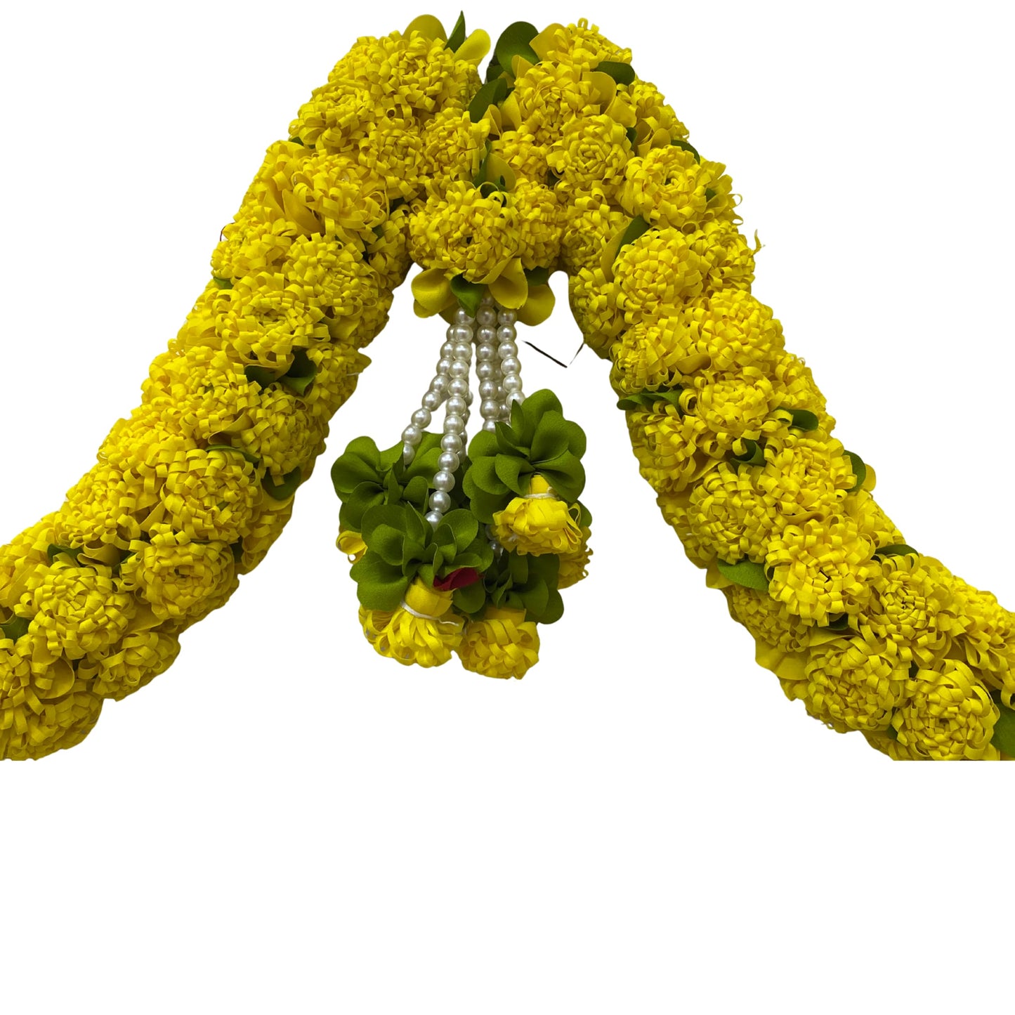 Yellow & Red Hanging Artificial Flower Toran for Main Door, Reusable Toran for Living Room, Pooja Mandir & Home Décor, Bandarwal for Festival Decoration (56x33 inch)