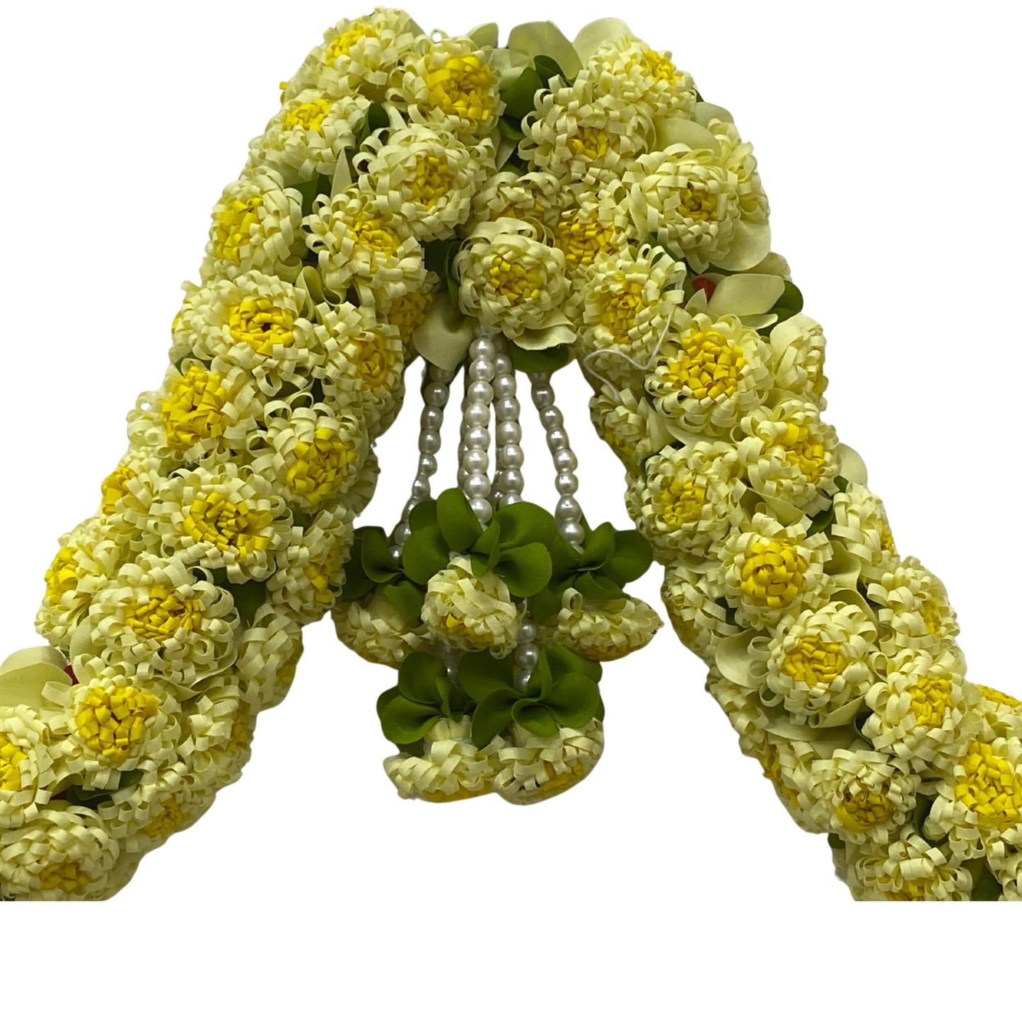 Light Yellow Hanging Artificial Flower Toran for Main Door Entrance, Reusable Thoran for Pooja Mandir, Living Room & Home Décor, Bandarwal for Festival Decoration (56x33 inch)