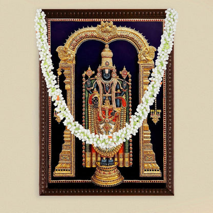 Artificial Garland for Home Decoration, 40 Inches Handcrafted Artificial Jasmine Flower Garland for Sankranti Ugadi Varamahalakshmi Wedding Event & Navaratri Festivals (White)