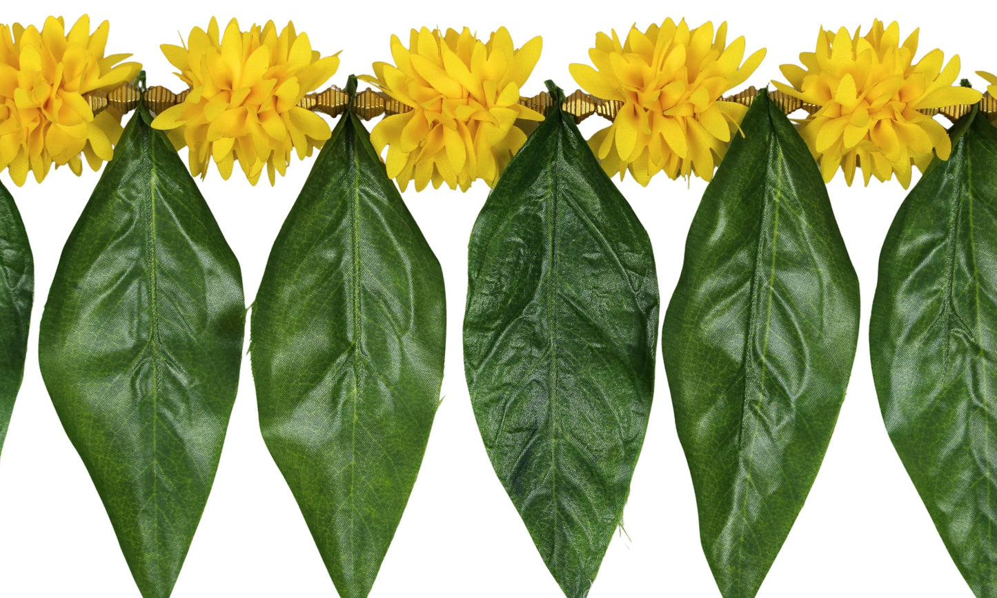 Toran for Main Door Entrance, Handmade Green Mango Leaf Toran, Traditional Bandarwal for Festival, Pooja, Wedding & Home Decor, Artificial Leaf Door Hanging (42 x 7 Inches)