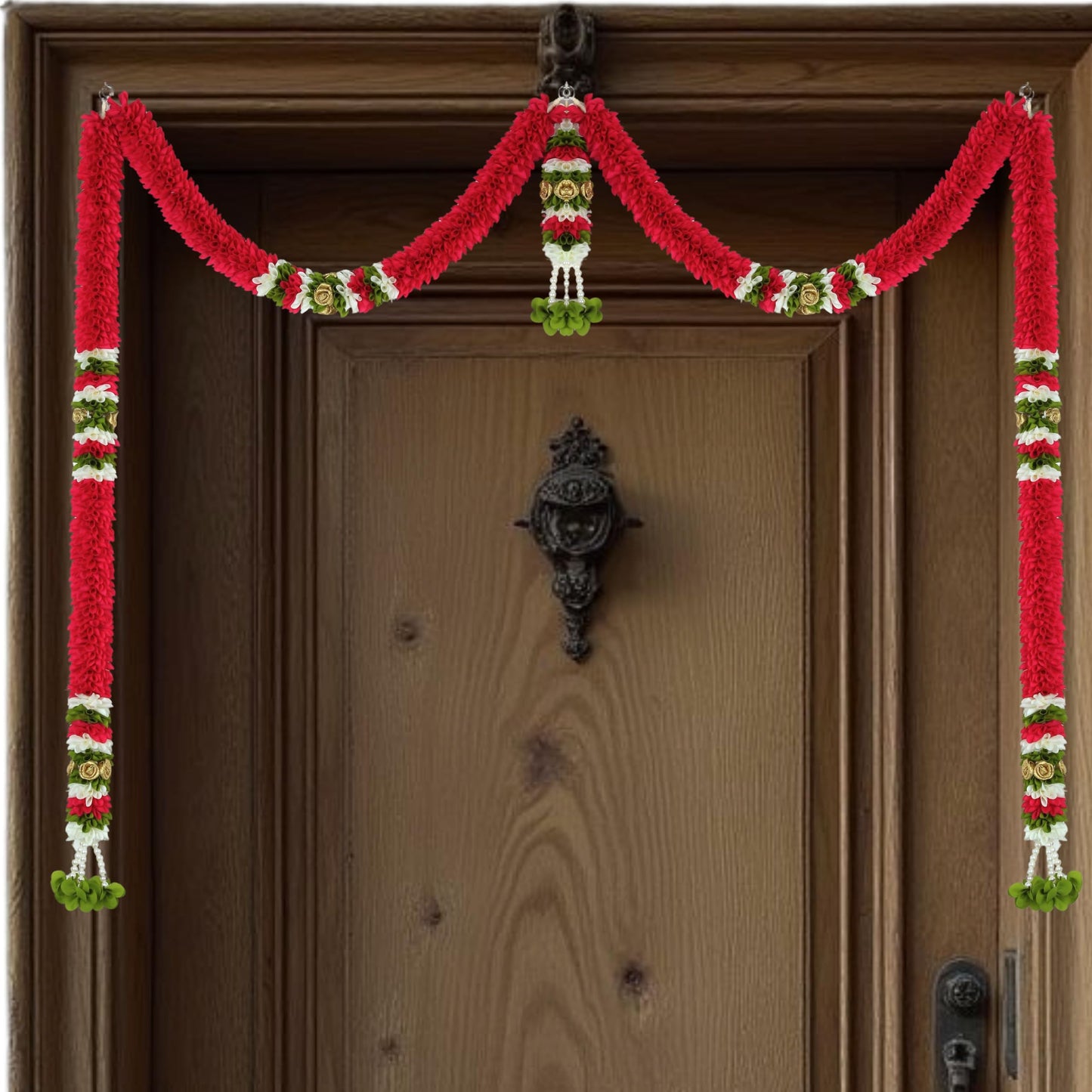 Toran for Main Door Entrance, Bandarwal for Festival, Pooja Mandir & Wedding, Handmade Traditional Flower Hanging for Home & Office Decor (42 inches 24 inches) Maroon