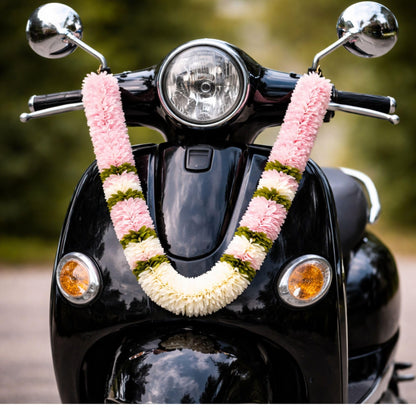 Flower Garland for Pooja Mandir Decoration, 40 Inches Hanging Mala for Photo Frame, Haar Mala for God Idols, Photo Frames of Loved Ones, Ancestors & Pooja Room Décor (Link Pink)