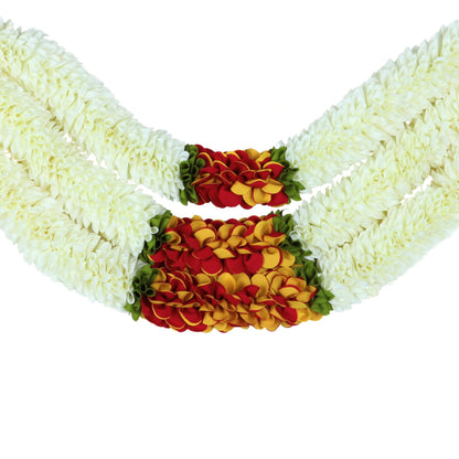 Toran for Main Door Entrance, Bandarwal for Festival, Pooja Mandir & Wedding, Handmade Traditional Flower Hanging for Home & Office Decor (42 inches 24 inches) White