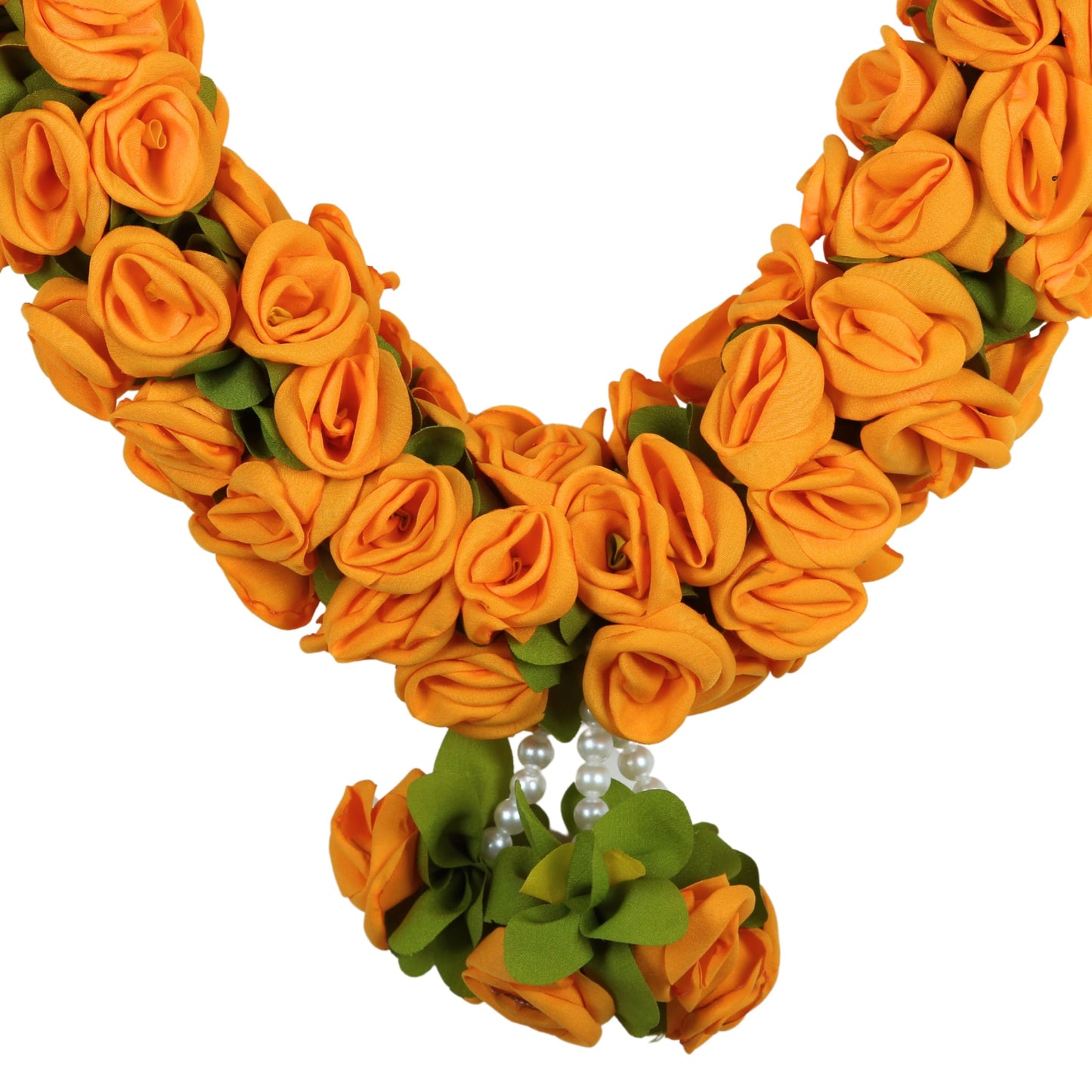 Artificial Garland for Home Decoration, 40 Inches Handcrafted Artificial Rose Flower Garland for Sankranti Ugadi Varamahalakshmi Wedding, Diwali & Navaratri Festivals (Orange)