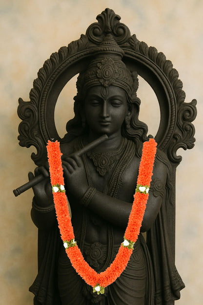 Garland for Photo Frame, 40 Inches Artificial Garland for Photo Frame, Garland for Decoration,God Idol, Festivals, Home Decor, Sankranti, Varalakshmi, Diwali & Wedding (Orange)