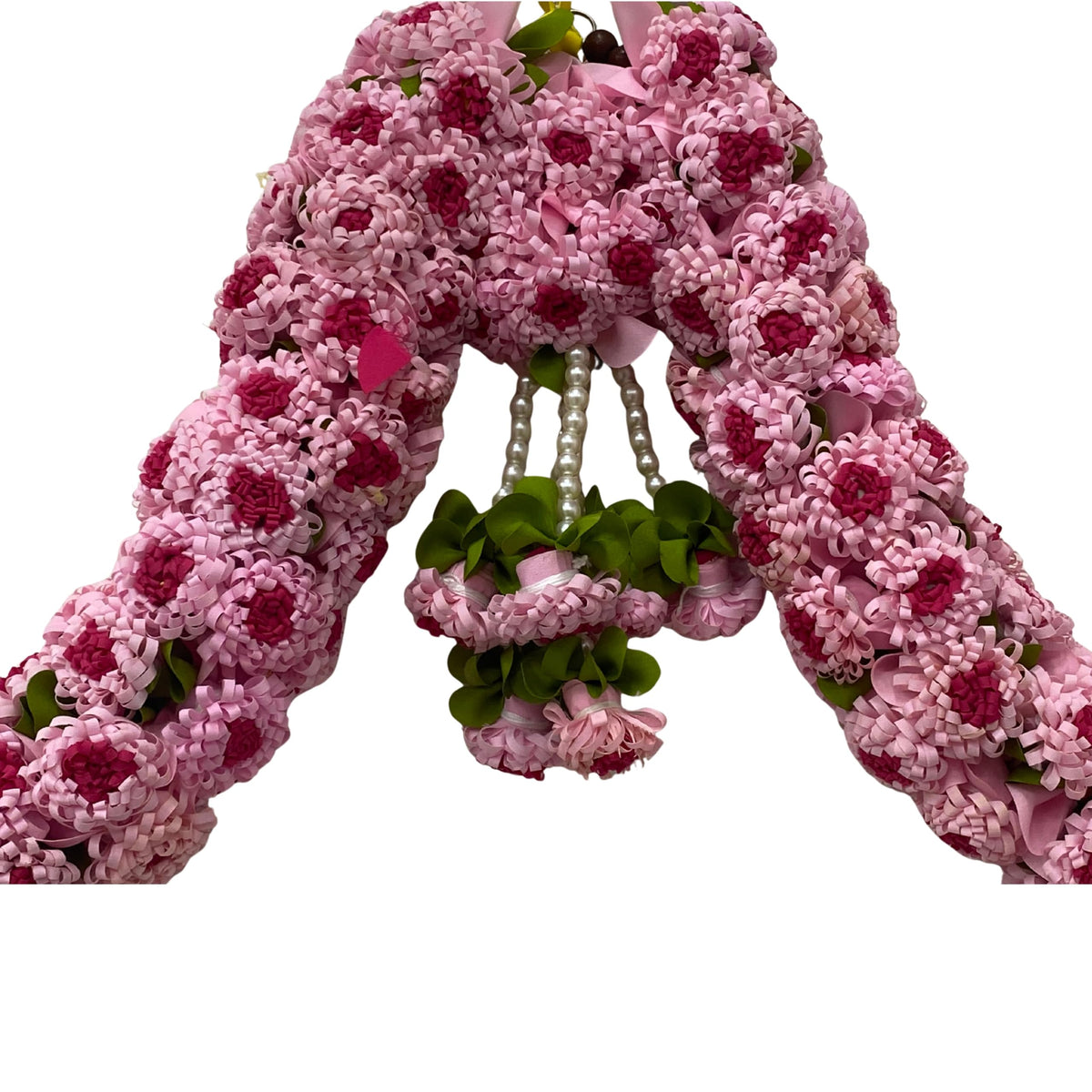 Light Pink Hanging Artificial Flower Toran for Main Door Entrance, Reusable Thoran for Pooja Mandir, Living Room & Home Décor, Bandarwal for Festival Decoration (56x33 inch)