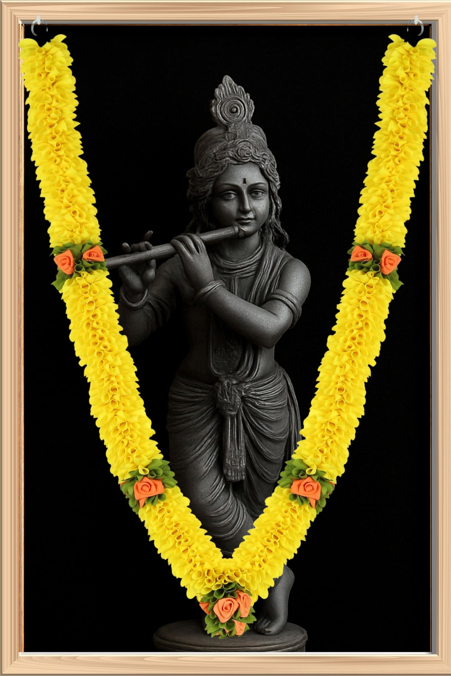 Garland for Photo Frame, 40 Inches Artificial Garland for Photo Frame, Garland for Decoration,God Idol, Festivals, Home Decor, Sankranti, Varalakshmi, Diwali & Wedding (Yellow)