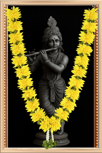 Artificial Garland for Home Decoration, 40 Inches Handcrafted Artificial Rose Flower Garland for Sankranti Ugadi Varamahalakshmi Wedding Event, Diwali & Navaratri Festivals (Yellow)