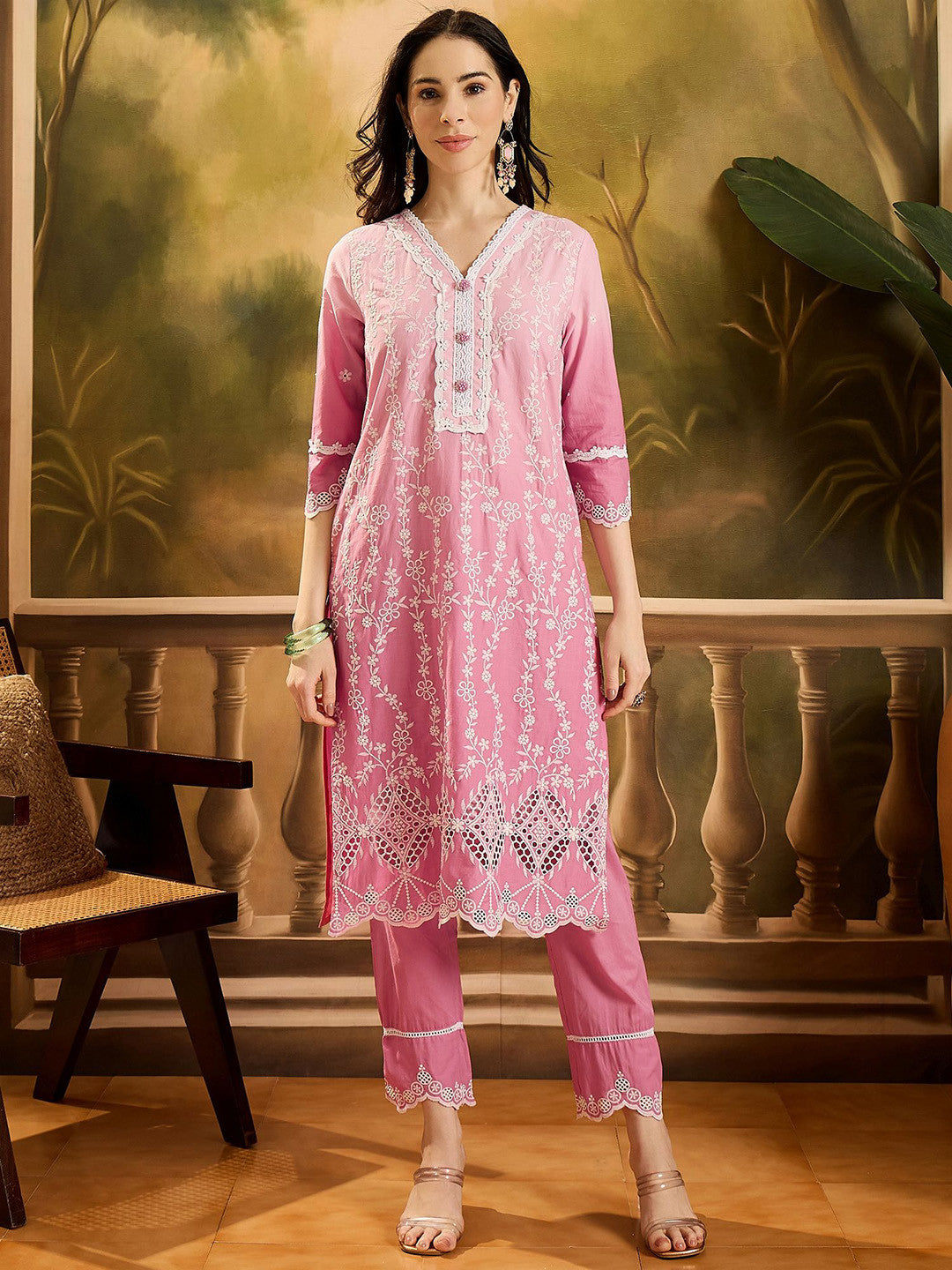 Women Embroidered Kurta Set