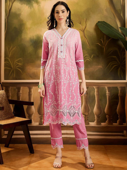 Women Embroidered Kurta Set