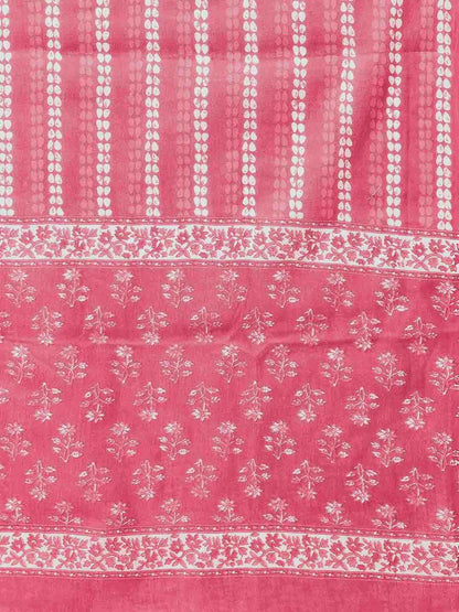 Dhiyona KL PLus Size Floral Printed Regular Gotta Patti Pure Cotton Kurta Set & Dupatta