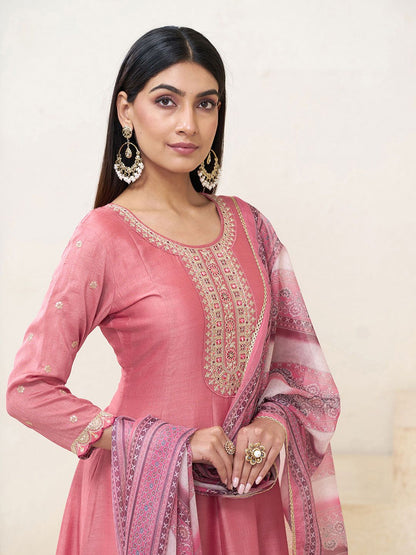 Dhiyona CH Women Ethnic Motifs Embroidered Kurta with Trousers & Dupatta