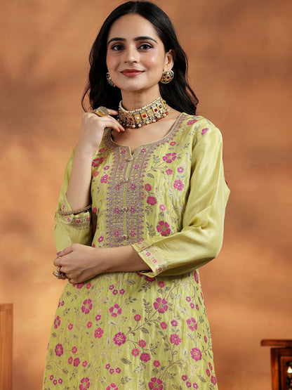 Dhiyona LL Women Floral Regular Kurta with Palazzos & With Dupatta