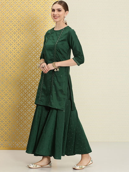 Dhiyona HOP Jashn Floral Sequinned Woven Design Kurti & Sharara With Dupatta