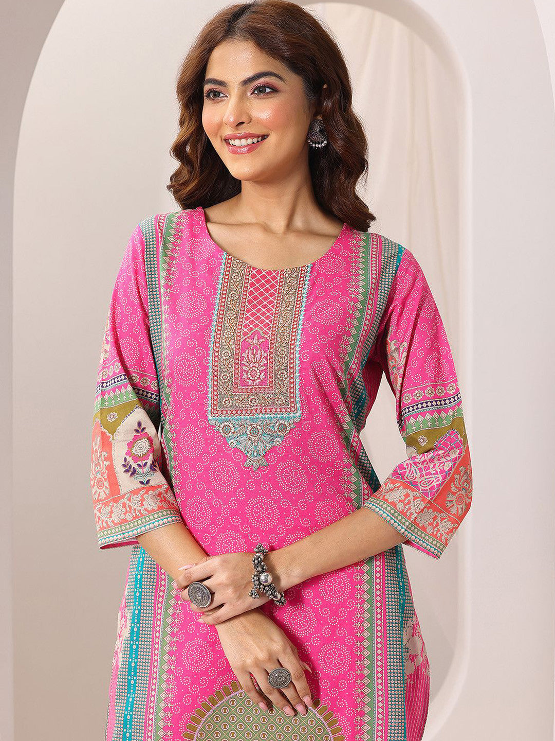 Women Ethnic Motifs Printed & Yoke Embroidered Kurta with Trousers & Dupatta