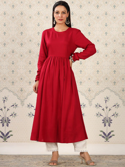 Dhiyona OD  Puff Sleeves A-Line Kurta