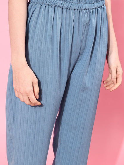 Blue Blue Sleeveless Kurta with Trouser and Dupatta