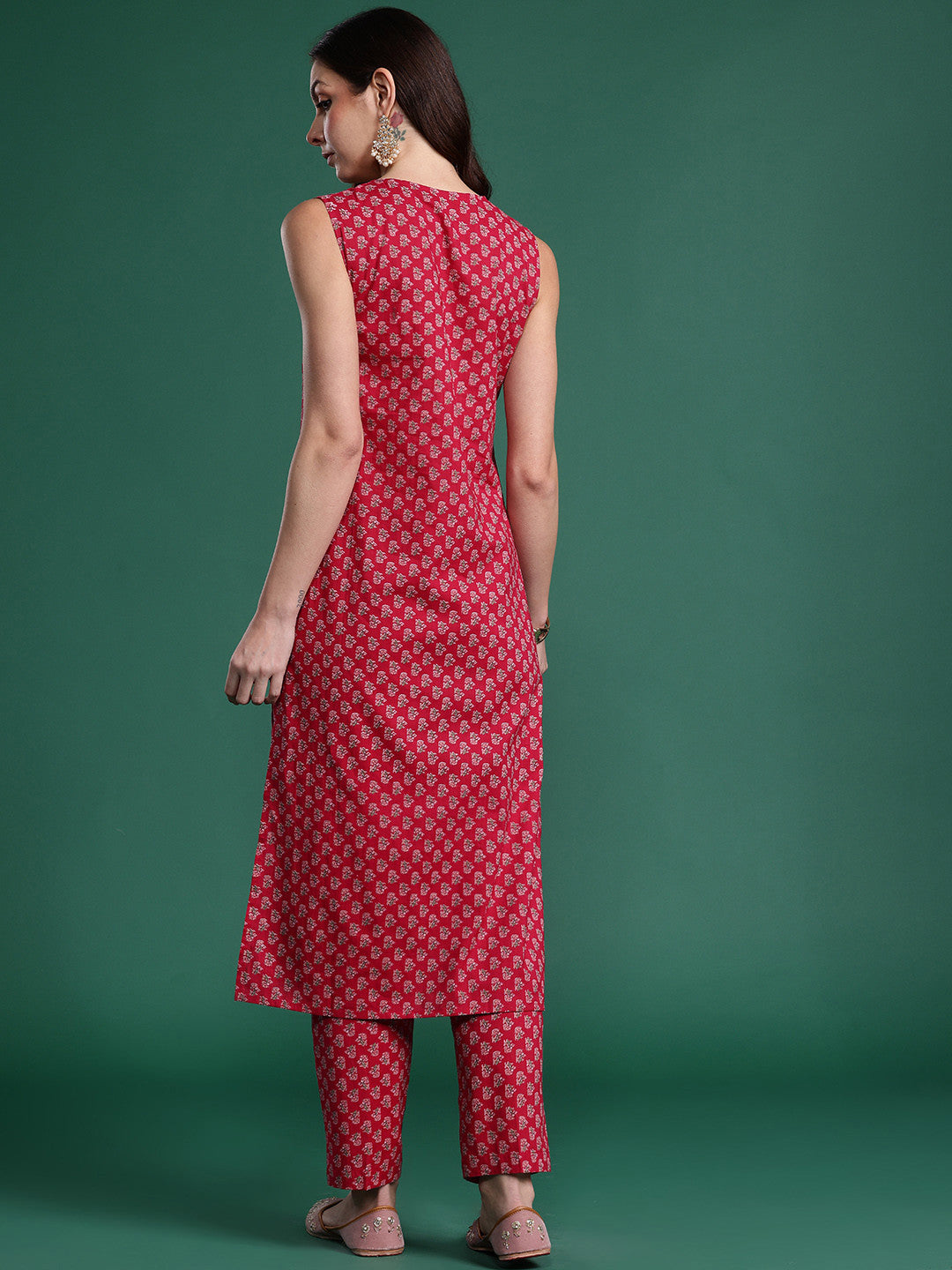 Floral Printed Regular Pure Cotton Kurta with Trousers