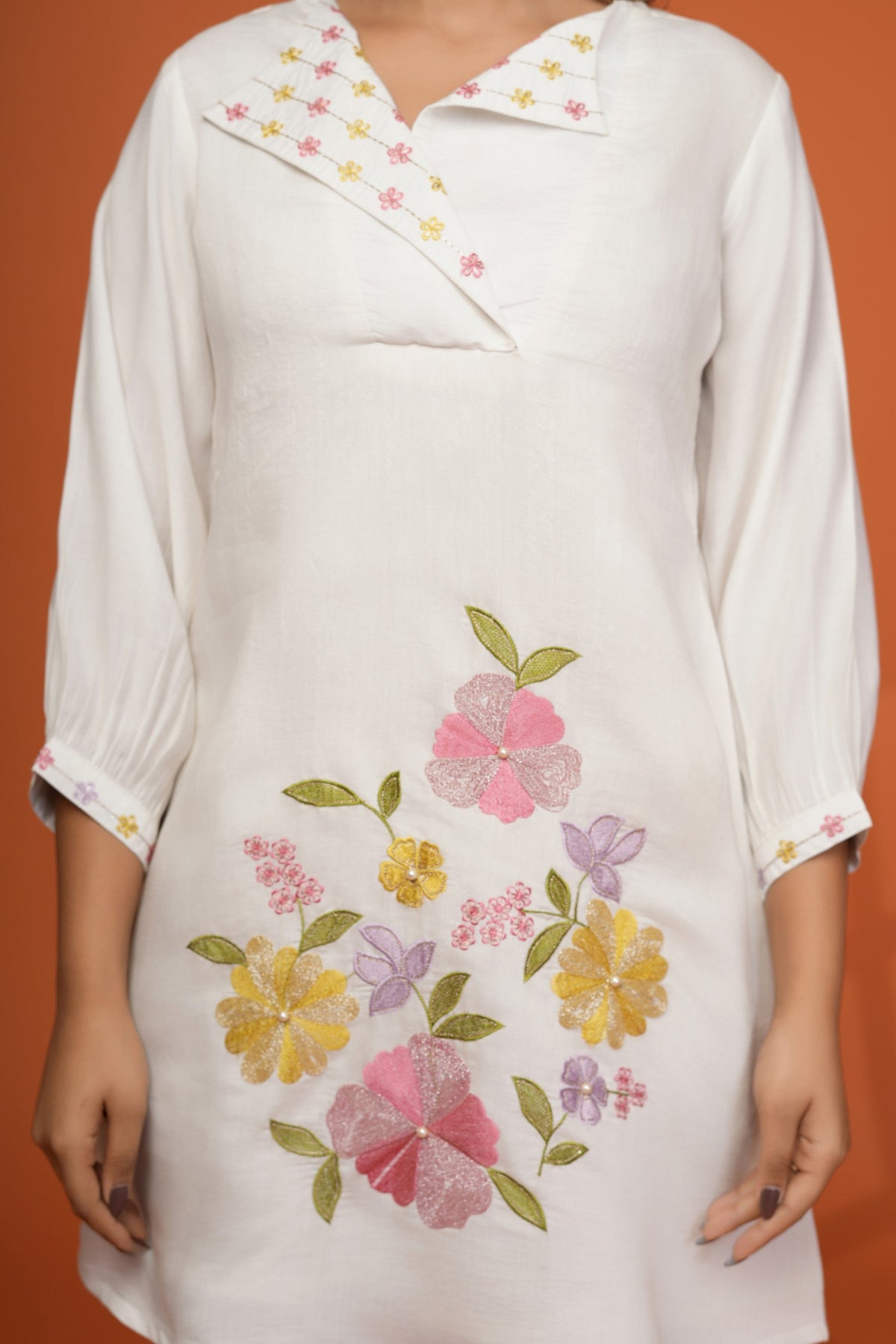 Darika Vanilla Embroidery Co-ord Set