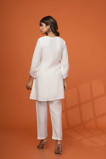 Darika Vanilla Embroidery Co-ord Set