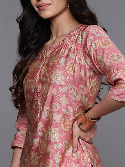 Women Floral Printed Regular Kurta with Salwar