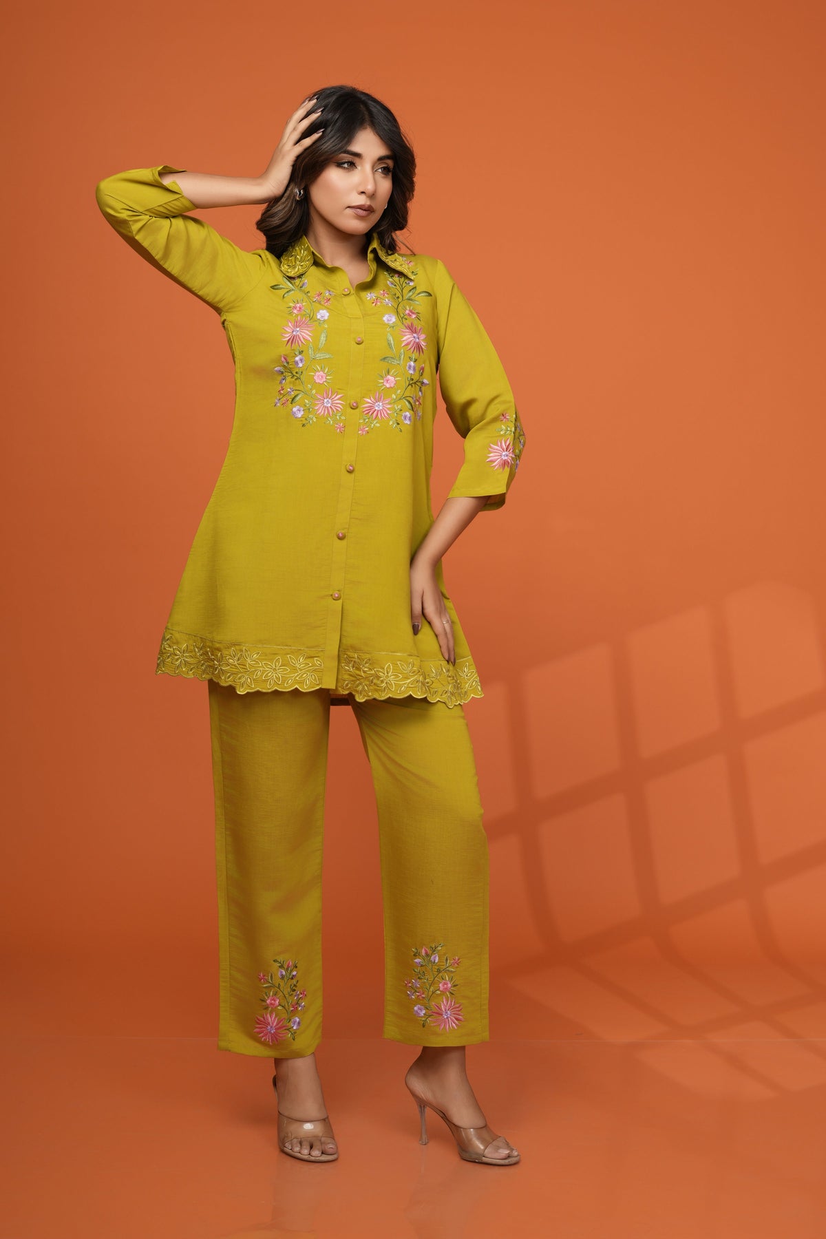 Darika sunshine embroidery co-ord set