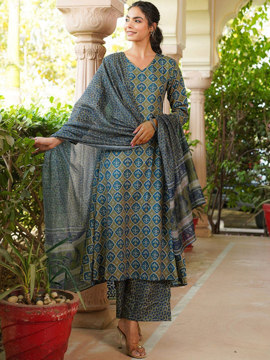 Dhiyona KL Women Floral Printed Kurta with Palazzo & Dupatta