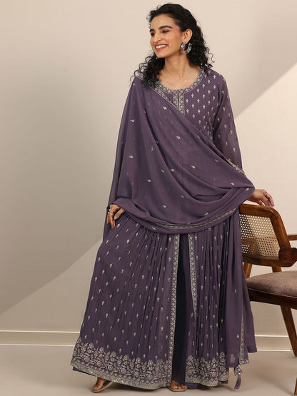 Dhiyona LL Women Floral Empire Sequinned Kurta with Palazzos & With Dupatta