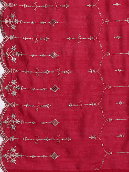 Ethnic Motifs Embroidered Sequinned Kurta with Trousers & Dupatta