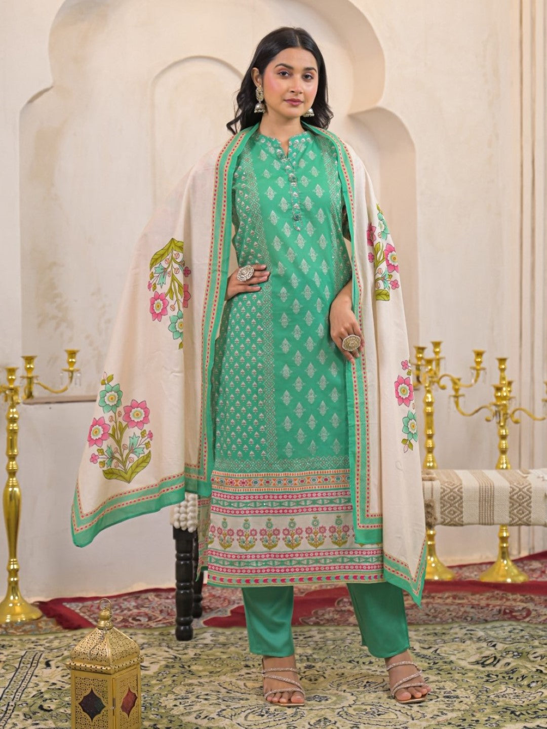 Shanti Sea Printed Cotton Suit Set