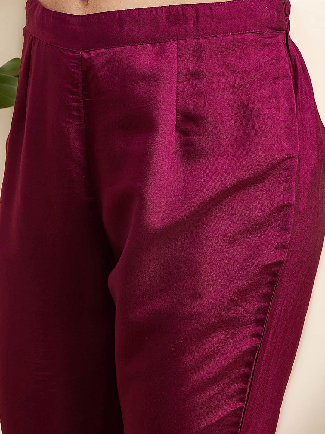Dhiyona IS Women's Ethnic Motifs Embroidered Pure Cotton Straight Kurta with Trousers & Dupatta