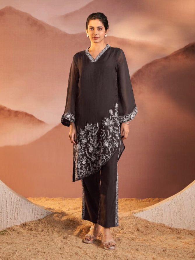Kimaya jade full work fusion wear kurta pant set
