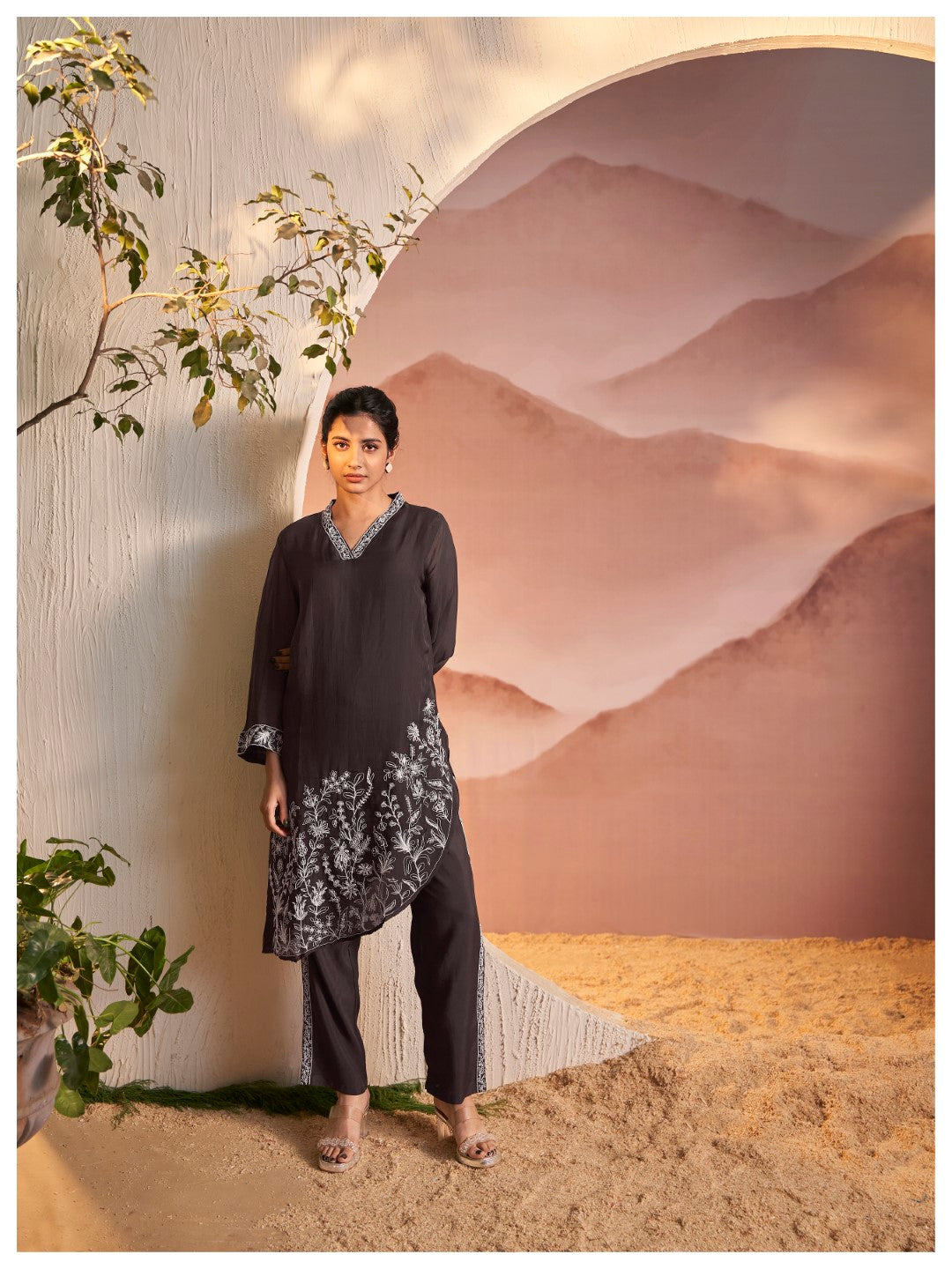 Kimaya jade full work fusion wear kurta pant set