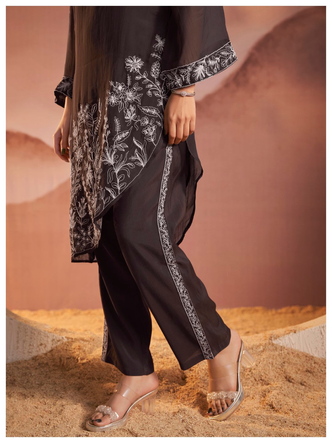 Kimaya jade full work fusion wear kurta pant set