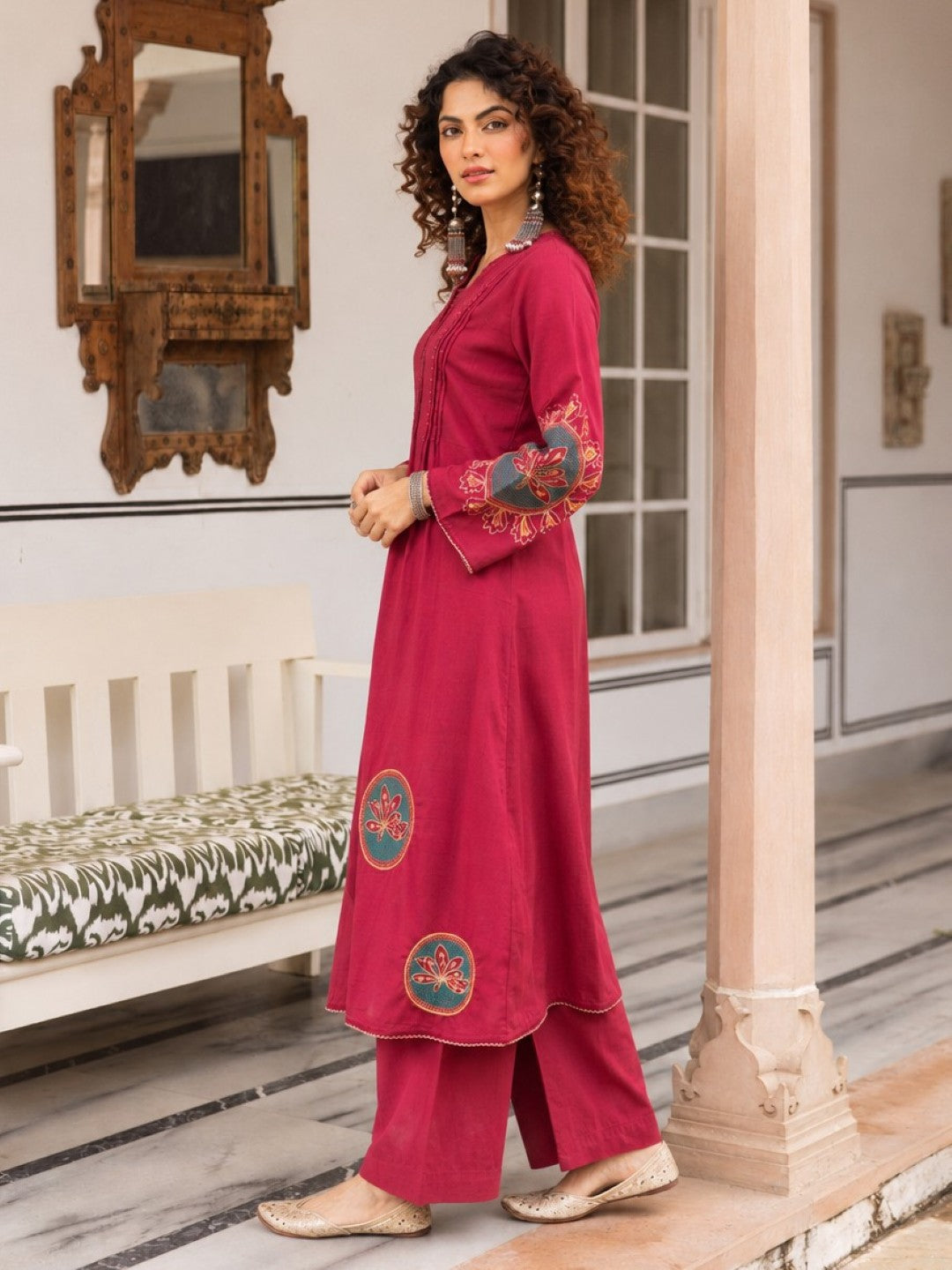 Karen Rouge embroidery kurta pant set