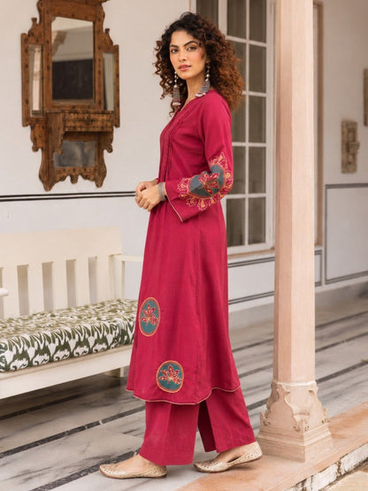 Karen Rouge embroidery kurta pant set
