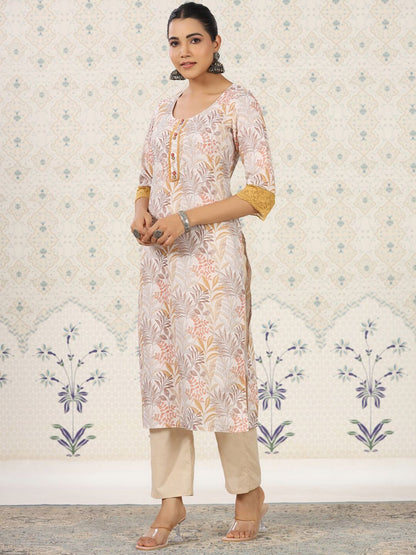 Dhiyona OD  Off Floral Printed Sequinned Floral Kurta