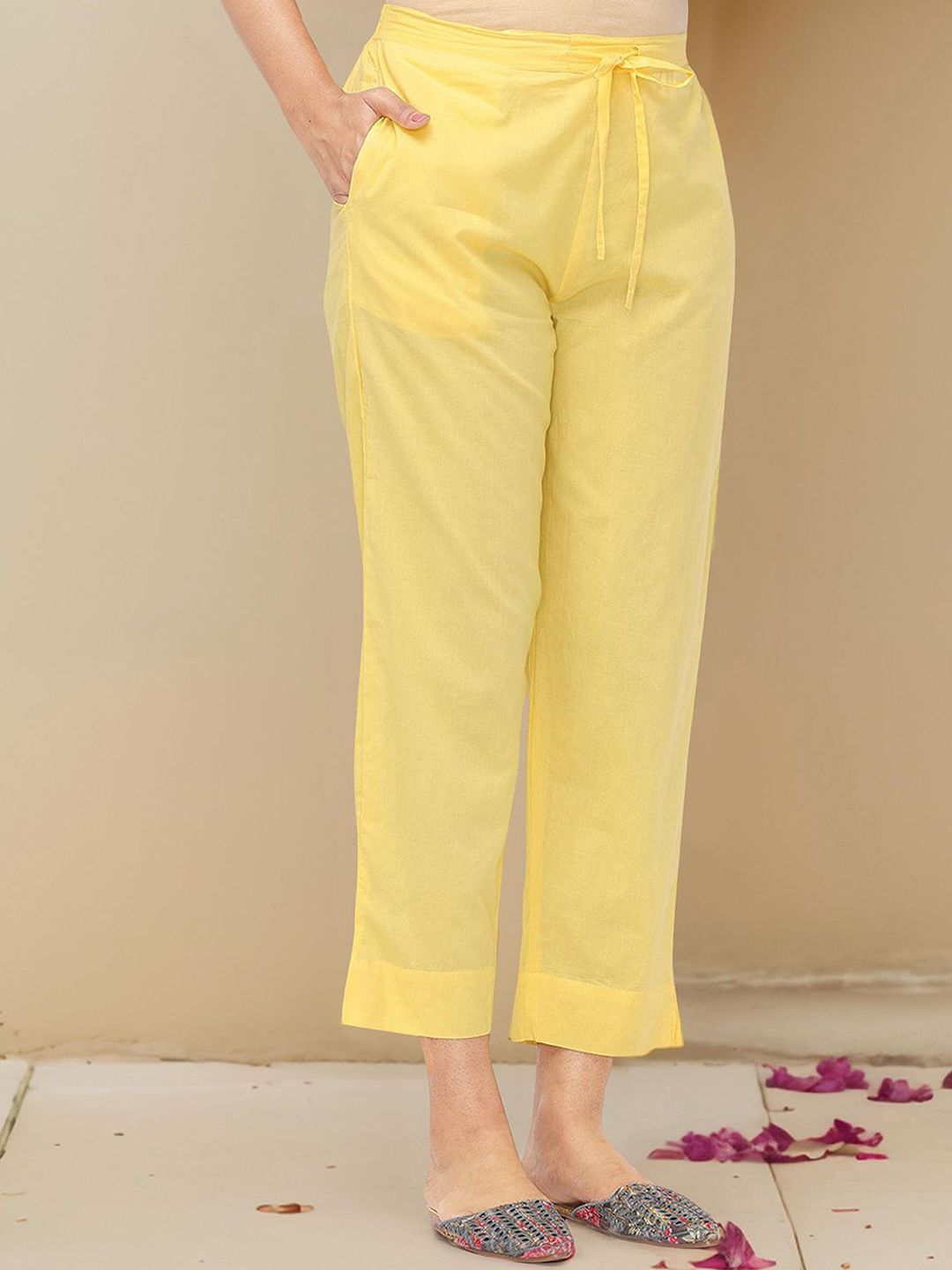 Dhiyona IS Women's Floral Printed Pure Cotton Straight Kurta With Trousers & Dupatta