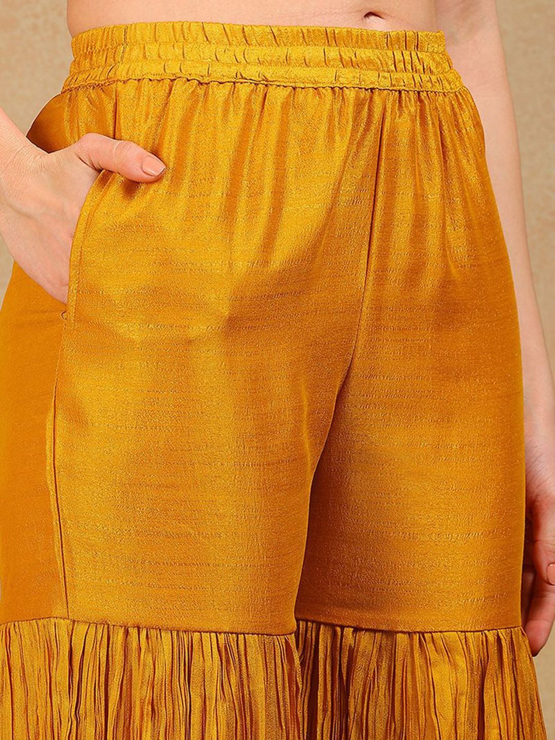 Dhiyona KL Floral Embroidered Sequinned Yoke or Border Straight Kurta Sharara & With Dupatta