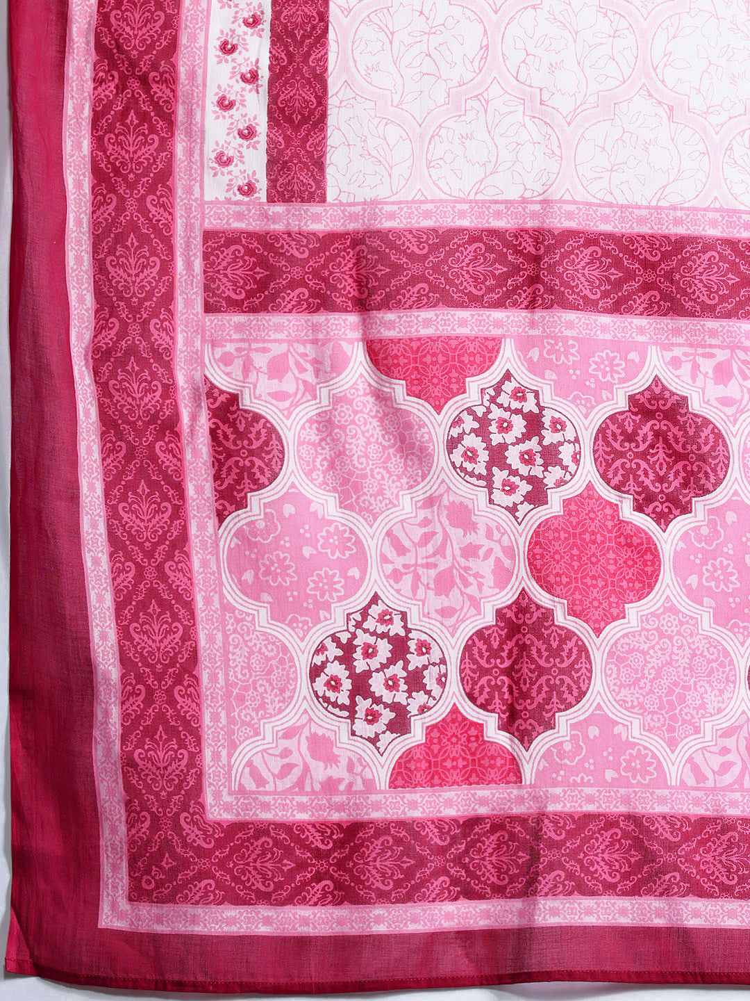 Ethnic Motifs Printed Empire Mirror Work Pure Cotton Kurta Set