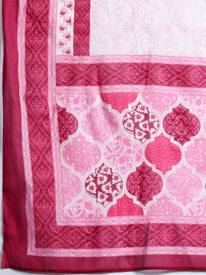 Ethnic Motifs Printed Empire Mirror Work Pure Cotton Kurta Set