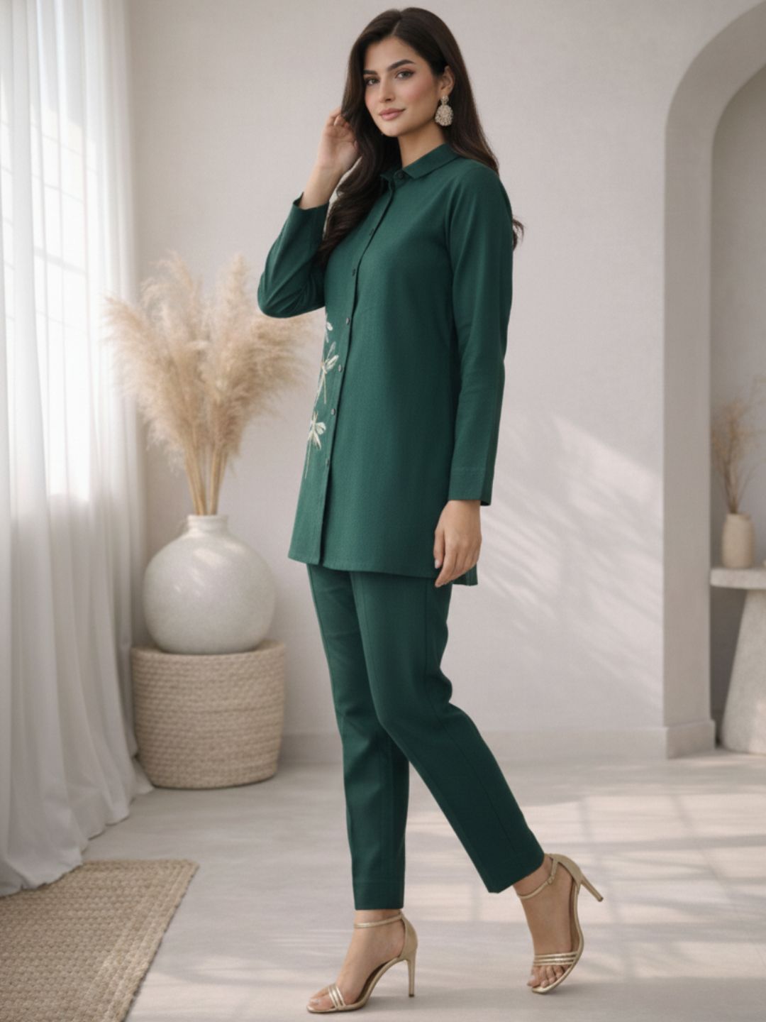 Oorvi Fern Embroidered Co-ord Set