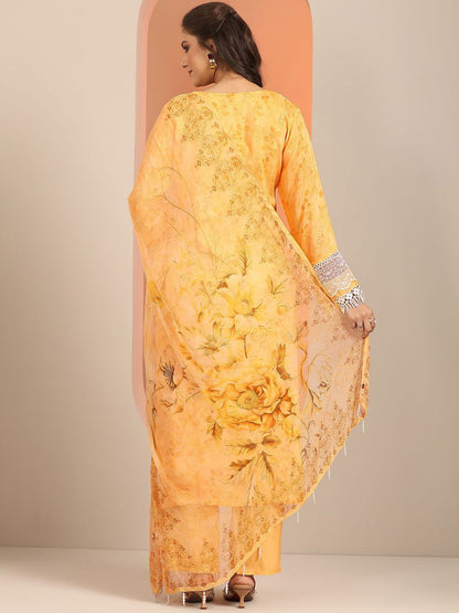 Dhiyona LL Women Floral Embroidered Kurta with Palazzo & Dupatta